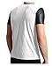 LE3NO Mens Premium Edgy Faux Leather Slub Raglan Short Sleeve T Shirt