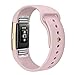 GHIJKL Sports Band Compatible Fitbit Charge 2, Soft Silicone Replacement Wristband for Fitbit Charge 2,Women Men, Small, Sand Pink with Rose Gold Button