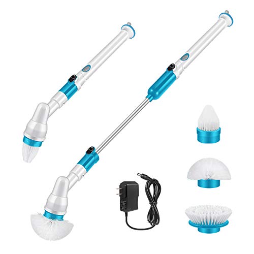 Spin Scrubber, 360 Cordless Tub and Tile Scrubber, Multi-Purpose Power Surface Cleaner with 3 Replaceable Cleaning Scrubber Brush Heads, 1 Extension Arm and Adapter