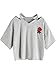 PERSUN Women's Tied Up Crop Top Casual Round Neck Short Sleeve T-Shirt