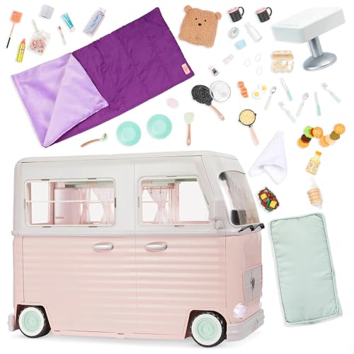 Our Generation RV Country Cruising Camper Playset, 58-Piece Doll RV