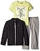Calvin Klein Little Boys' 3 Piece Pant Set- Jacket with Graphic Tee and Jean