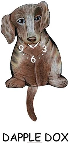 Pink Cloud Dapple Dox Dog Swinging Tail Pendulum Wall Clock
