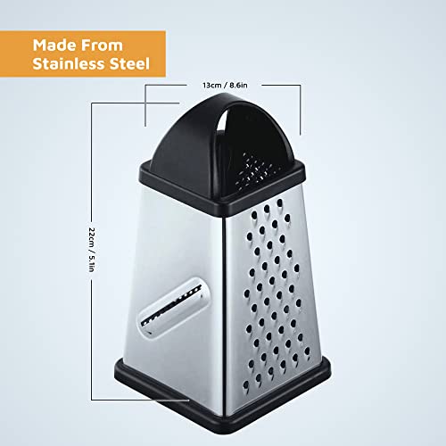 Stainless Steel FourSided Cheese Grater Perfect for Parmesan Cheese