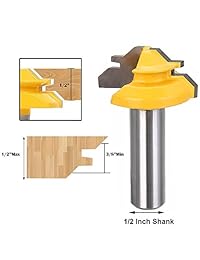 bestgle vástago de 1 2 inch 1   3 8 inch diámetro Lock inglete Router Bit 45 grados cortador de la carpintería Herramienta