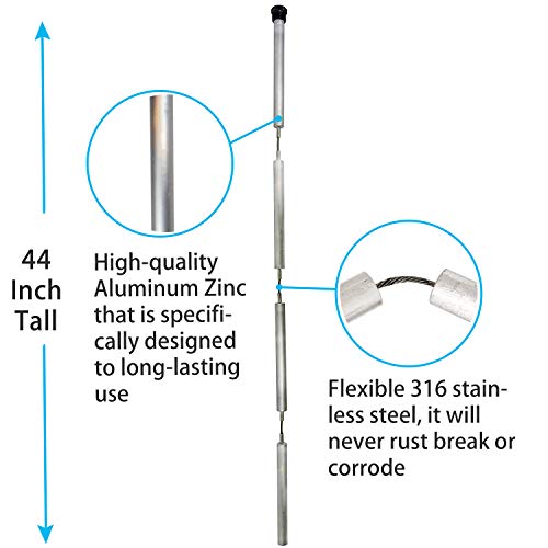 44 Inches of Aluminum Zinc Anode Rod, Eau 0.8 Inches Diameter Water