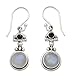 NOVICA .925 Sterling Silver, Rainbow Moonstone, and Iolite Dangle Earrings, Misty Moon'