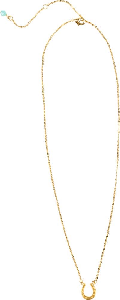 I Love Horses Brass Necklace (genuine gold finishing) Horseshoe approx. 46 cm