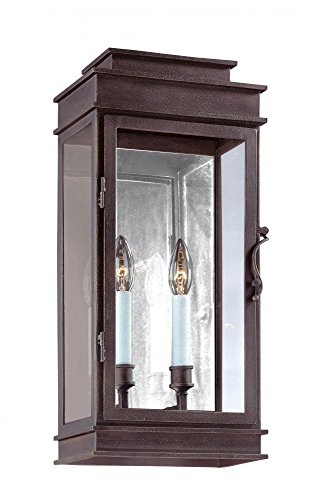 Troy Lighting Vintage 20" H 2-Light Outdoor Wall Light - Vintage Bronze Finish with Clear Glass
