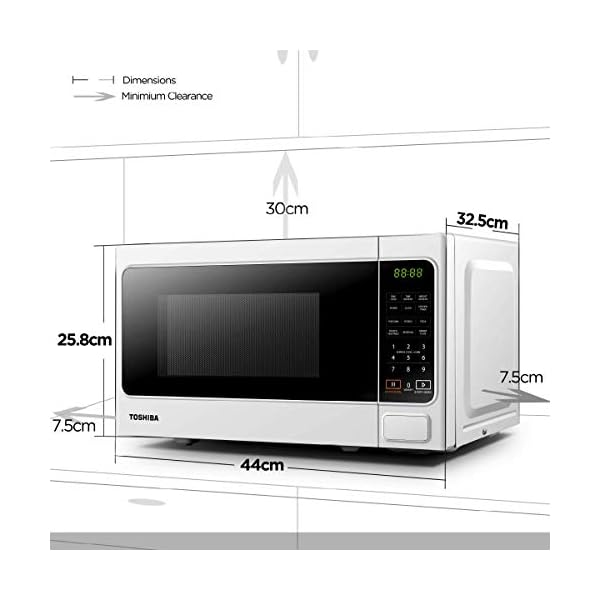Toshiba-800-w-20-L-Microwave-Oven-with-6-Preset-Recipes-11-Power-Levels-Procedural-Memory-Auto-Defrost-and-Digital-Display-White-MM-EM20PWH Toshiba 800w 20L Microwave Oven with 6 Preset Recipes, 11 Power Levels, Procedural Memory, Auto Defrost, and Digital…