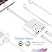 Iphone 8 Adapter & Splitter, Onlier Dual Lightning Headphone Audio & Charge Adapter，2 in 1 Lightning Iphone 7 Charger Audio Aux Cable Jack Call + Sync + Charging + Music for iPhone X/8/8Plus/7/7Plus