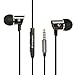 Kinbashi Noise Cancelling Earbuds with Microphone Volume Control Stereo In-Ear Wired Earphones Universal Noise Isolating Earbuds Headphones for iPhone Samsung Motorola Smartphone PC 3.5mm Port (Black)