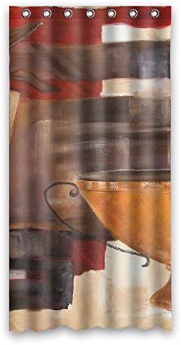 European And American Style Western And Occident Style Art Painting Polyester Shower Curtains Width X Height / 36 X 72 Inches / W H 90 By 180 Cm For Couples Girls Teens Relatives Hotel. Durable.