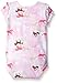 Carhartt Girls' Short Sleeve Bodyshirt, White/Light Pink Camo Horse Print, 12 Months