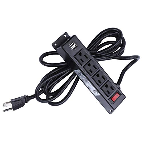Power Strip with USB,Beesmall 4 Outlets 2 USB Ports, 10 ft Heavy Duty
