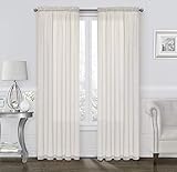 GoodGram 2 Pack: Ultra Luxurious High Thread Rod Pocket Sheer Voile Window Curtains Assorted Colors (Beige)