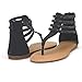 DREAM PAIRS ROCKSTAR Women's Glamorous Gladiator Thong Strap Back Zipper Ankle Straps Flat Sandals