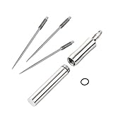 Toothpick Holder with Titanium Toothpicks, Decorative Portable Outdoor Stainless Steel Toothpick Dispenser&Container Pocket with 3Pcs Reusable Food Fruit Picks for Camping Picnic