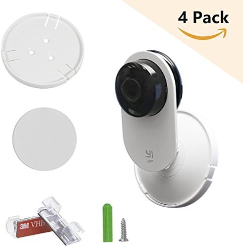 4Pack For Yi home Wall Mount for Yi Home Camera, with 360 degree swivel to secure YI 1080p/720p Home Camera