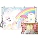 MEHOFOTO 8x6ft Photo Background Cute Newborn Cartoon Rainbow White Cloud Birthday Party Decoration Backdrops Banner for Photography