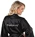 VEAMI Women's Short Kimono Robe-Black Pearl-Medium, Bridesmaid Edition