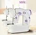 Mini Portable Sewing Machine Double Speed Control Double Thread Needle Electric Household Automatic Sewing Machine with Foot Pedal and Extension Table