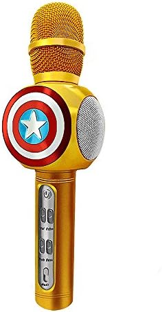 Wireless Bluetooth Karaoke Microphone, Perfect Gift for Kids, 3-in-1 Portable Handheld Bluetooth Speaker Machine for Singing Recording Interviews, Support Apple Iphone Ipad Android Smart phone PC
