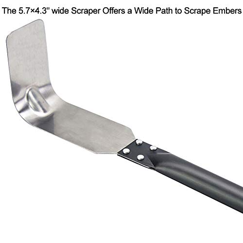 SHANGPEIXUAN Pizza Oven Cleaning Oven Rake Stainless Steel Ash Scraper