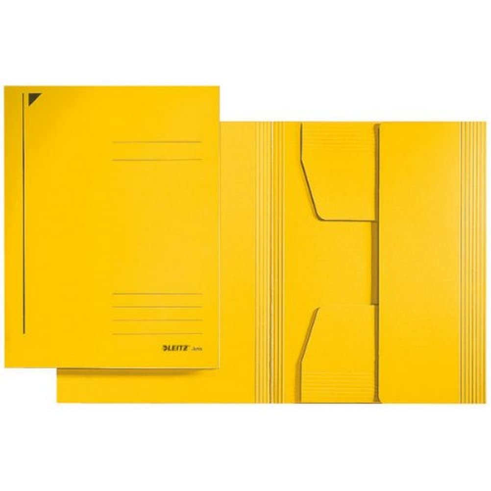 Leitz Jurism Folder, High-Quality A4 Document Folder, Wing Folder up to 250 Sheets, Perfect for On The Go or as a Circulation Folder, 100% Recycled Cardboard, Blue Angel, Yellow, 39240015