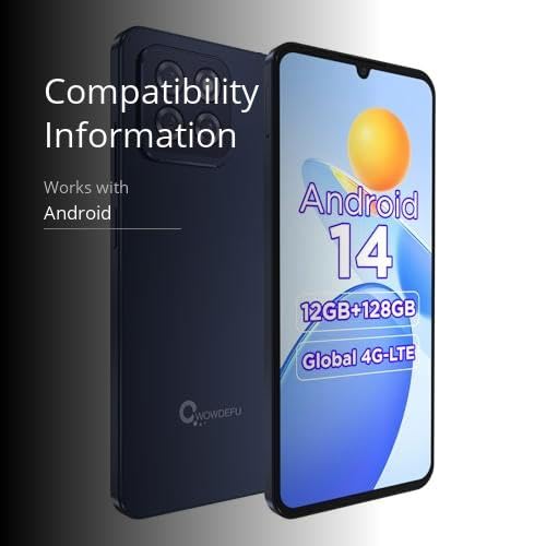 CWOWDEFU 2025 Android 14 Unlocked Cellphone, 12GB+128GB Expandable Mobile Phone Without Contract Smartphone,Octa Core 6.75 