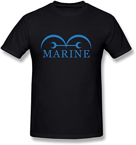 ZLSJ Men's Tshirts One Piece Static Marine S Flag Size XL Black