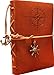 Refillable Journal with Ornamental Embellishment – Nautical Design – Bamboo Pen + Refill Paper Included – Embossed Faux Leather, 7.5 x 5.5-inch – Ideal Diary, Planner, or Sketchbook