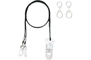 ANICO Clips Otoclip for Adults and Kids with 7mm 9mm 11mm Silicone Loops for BTE Hearing Aids - Anti Lost Lanyard Cord and Carry Case (Black)