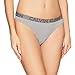 Calvin Klein Women's Ultimate Cotton Thong Panty, Grey Heather, Small