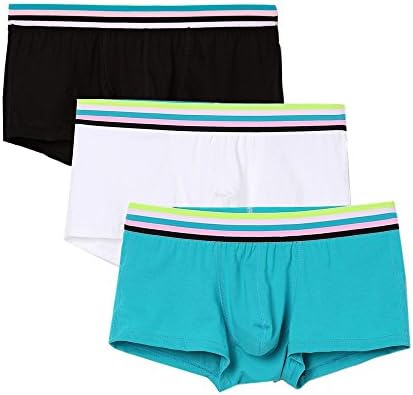 Men's Underwear 3 Pack Cotton Stretch Low Rise Trunks (Black+White+Blue, S (Waist: 29"-31"))