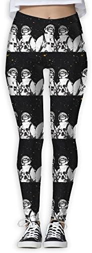 Women's Cat Astronaut Watch Galaxy Print Sports Gym Yoga Leggings Pants