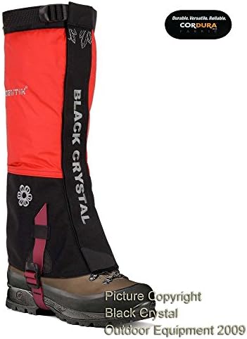 Black Crystal Hiking Trekking Gaiters Waterproof Nylon Brand New Women's Red Size Medium