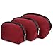Makeup Bag,ZMSnow Cosmetic Bag Set of 3 Toiletry Make Up Bag Pouch(Winered)