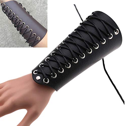 image for Melop 2PCS Leather Retro Archery Arm Guards Protective Bracer Hunting 