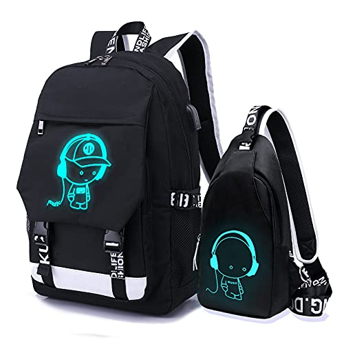 Asge Large Teens School Backpacks Waterproof Nylon Football Printing for 8-15 Years Boys & Girls
