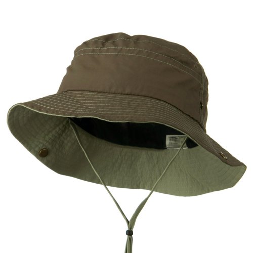 E4hats Big Size Talson UV Bucket Hat with Chin Cord - Olive Khaki XL-2XL