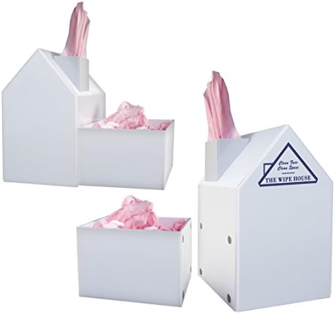 The Wipe House HYGIENIC Acrylic Tissue Holder with Detachable BIN FOR USED TISSUES Kleenex Tissue Box Cover. PAINTABLE DRAWABLE White House Tissue Cover with LID. Tissue Paper Holder. 5-Year Warranty