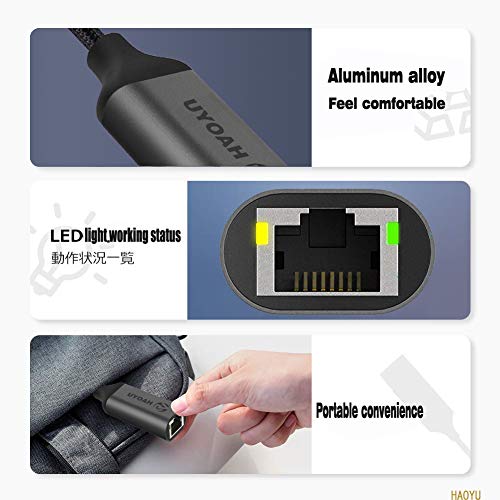 USB C to Adapter, AOOGO TypeC to RJ45 Gigabit AdapterThunderbolt 3 Port