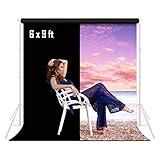 Julius Studio 6 ft X 9 ft Black Chromakey Photo Video Photography Studio Fabric Backdrop Background Screen, JSAG102