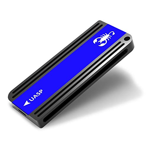 GLOTRENDS M.2 NVME to USB C Adapter Enclosure for NVME M.2 SSD(Key M),Trim UASP S.M.A.R.T Support, Compatible with Windows/Mac/Linux/Xbox/PS4, Aluminum Case (Scorpio)