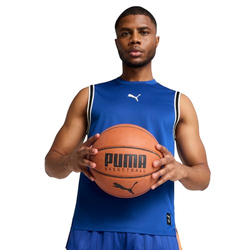 PUMA Men's Basketball Mesh Tank Top, Vivid Blue Rival Rage SS25, X-Large