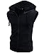 Lende Mens Active Casual Color Blocks Sleeveless Hoodie Zip-up (XL, Black)