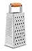 Internet’s Best Stainless Steel and Bamboo Box Grater | 4 Sided Grater and Slicer | 9.5 Inch | Hand Shaver for Cheese Fruit Vegetable Root Nuts | Wood Handle
