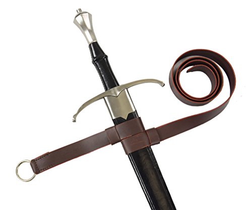 Double Strap Hanging Sword Belt - Brown