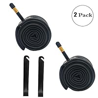 YunSCM 26x1.90/1.95/x2/2.10/2.125 Inch Bike Inner Tubes Replacement for 60mm Schrader Valve MTB Bike Inner Tubes Durable Butyl Rubber Bike Tires, 2 Pack 
